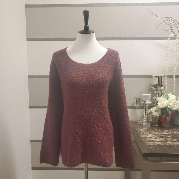 LL Bean Womens Purple Knit Sweater Sz XL - Picture 1 of 3